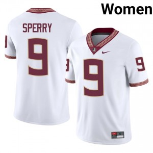 Kevin Sperry #9 Florida State Seminoles Jersey | Gameday White College Football Women Stitched 20768256