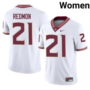 Florida State Max Redmon #21 White Jersey | Premium Stitched NCAA Football Women Apparel 11018869