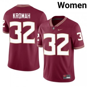 FSU Noles Ousmane Kromah #32 Garnet Jersey | Exclusive Embroidery College Football Women Apparel 17243168