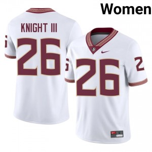Ricky Knight III #26 Seminoles Jersey | Moisture Wicking White High School Football Women Stitched 64484139
