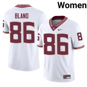 White Tony Bland #86 Seminoles Jersey | Women University Football Top-Tier Stitched 89322274
