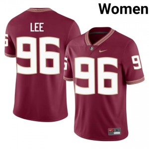 #96 Tylon Lee FSU Garnet Jersey | Officially Licensed Embroidery Women University Football Gear 18789139