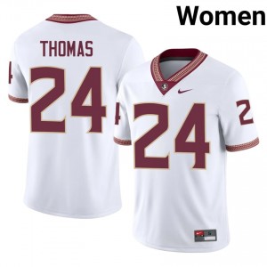 Florida State Amari Thomas #24 White Jersey | Exclusive Stitched College Football Women Apparel 50037277