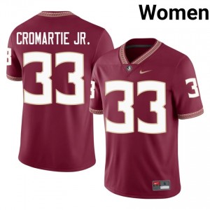 #33 Antonio Cromartie Jr. FSU Seminoles Garnet Jersey | Licensed Embroidery Women High School Football Gear 41402853