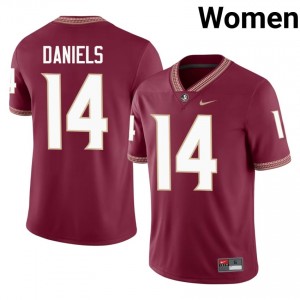 #14 Ashton Daniels FSU Seminoles Garnet Jersey | Officially Licensed Embroidery Women University Football Gear 61284856