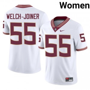 #55 Bradyn Welch-Joiner FSU White Jersey | Licensed Stitched Women High School Football Gear 28666115