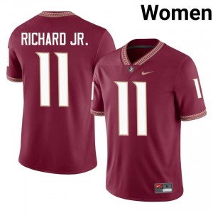 Garnet CJ Richard Jr. #11 FSU Seminoles Jersey | Women Player Football Classic Embroidery 89095182
