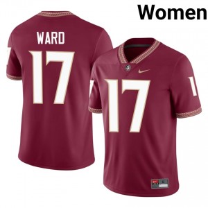 #17 Charlie Ward FSU Garnet Jersey | Officially Licensed Embroidery Women University Football Gear 39641265