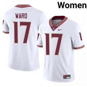 White Charlie Ward #17 FSU Seminoles Jersey | Women College Football Pro-Grade Stitched 87082383