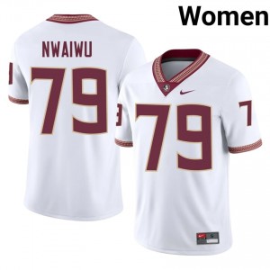 Chimdia Nwaiwu #79 Seminoles Jersey | Moisture Wicking White High School Football Women Stitched 69032631