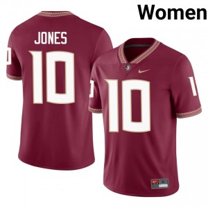 Florida State Chris Jones #10 Garnet Jersey | Durable Embroidery University Football Women Apparel 44511165