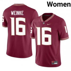 FSU Noles Chris Weinke #16 Garnet Jersey | Premium Embroidery NCAA Football Women Apparel 45768433