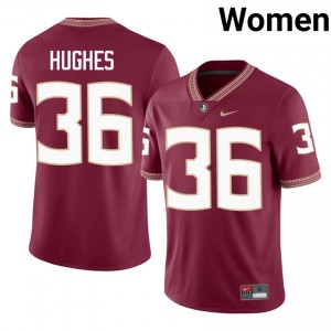 Garnet Daniel Hughes #36 Seminoles Jersey | Women Player Football Classic Embroidery 65178597