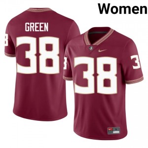 Florida State Daylen Green #38 Garnet Jersey | Exclusive Embroidery College Football Women Apparel 45492583