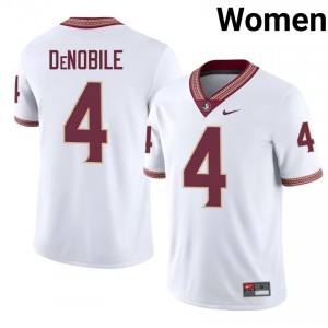 #4 Dean DeNobile FSU White Jersey | Licensed Stitched Women High School Football Gear 59556757