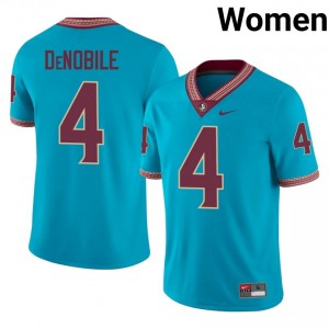 Turquoise Dean DeNobile #4 FSU Seminoles Jersey | Women University Football Top-Tier Swen 78911195