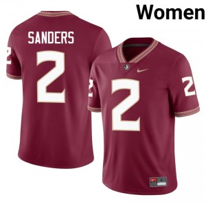 Florida State Deion Sanders #2 Garnet Jersey | Exclusive Embroidery College Football Women Apparel 71007327