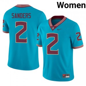 Turquoise Deion Sanders #2 FSU Seminoles Jersey | Women Player Football Classic Swen 51852290
