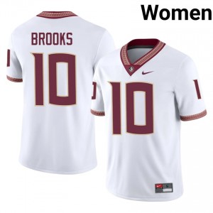 Derrick Brooks #10 Seminoles Jersey | Elite Thread White University Football Women Stitched 42907595