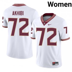 Florida State Donald Akhibi #72 White Jersey | Premium Stitched NCAA Football Women Apparel 45022521