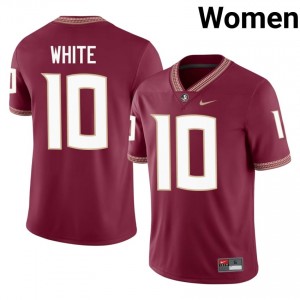 EJ White #10 Florida State Seminoles Jersey | Gameday Garnet College Football Women Embroidery 65679705