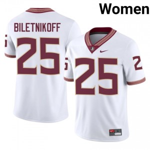 Florida State Fred Biletnikoff #25 White Jersey | Elite Stitched Player Football Women Apparel 64934510