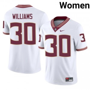 Izayia Williams #30 Seminoles Jersey | Alumni White Player Football Women Stitched 99256934