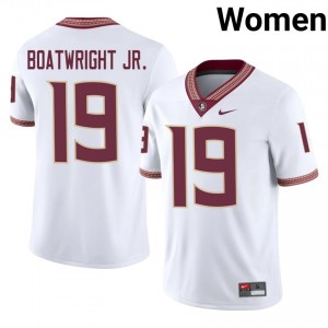 Jarvis Boatwright Jr. #19 Seminoles Jersey | Gameday White College Football Women Stitched 54876184
