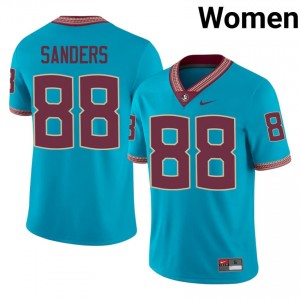 Jordan Sanders #88 Seminoles Jersey | Alumni Turquoise Player Football Women Stitch 13377703