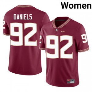FSU Noles Judah Daniels #92 Garnet Jersey | Elite Embroidery Player Football Women Apparel 89234274