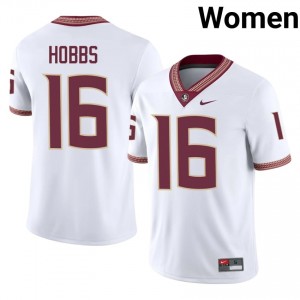 #16 Karson Hobbs FSU White Jersey | Authentic Stitched Women Player Football Gear 14186711