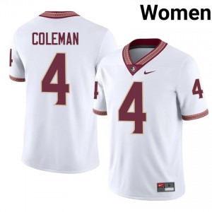 #4 Keon Coleman FSU White Jersey | Officially Licensed Stitched Women University Football Gear 85507574