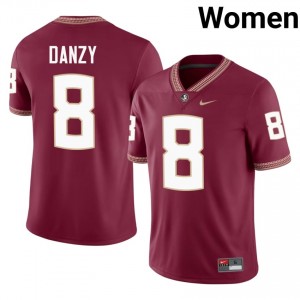 Garnet Micahi Danzy #8 Seminoles Jersey | Women NCAA Football Essential Embroidery 87147863