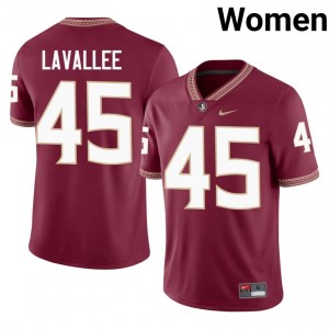 FSU Noles Noah LaVallee #45 Garnet Jersey | Premium Embroidery NCAA Football Women Apparel 24218011