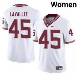 #45 Noah LaVallee FSU Seminoles White Jersey | Authentic Stitched Women Player Football Gear 77255069