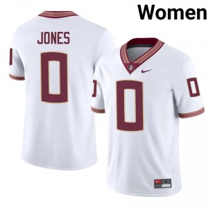 FSU Noles Quindarrius Jones #0 White Jersey | Fresh Stitched High School Football Women Apparel 11980422