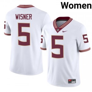 White Quintrevion Wisner #5 FSU Seminoles Jersey | Women Player Football Classic Stitched 18785381