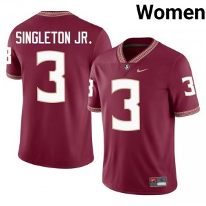 Samuel Singleton Jr. #3 Florida State Seminoles Jersey | Moisture Wicking Garnet High School Football Women Embroidery 69913540