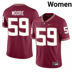 Steven Moore #59 Seminoles Jersey | Elite Thread Garnet University Football Women Embroidery 69937105