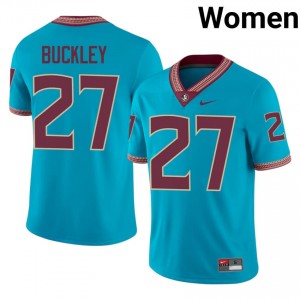 Terrell Buckley #27 Florida State Seminoles Jersey | Alumni Turquoise Player Football Women Stitch 76743372