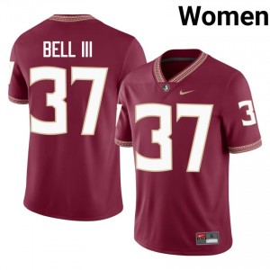 Tre Bell III #37 Florida State Seminoles Jersey | Genuine Garnet NCAA Football Women Embroidery 22406666