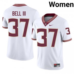 Florida State Tre Bell III #37 White Jersey | Elite Stitched Player Football Women Apparel 72826507