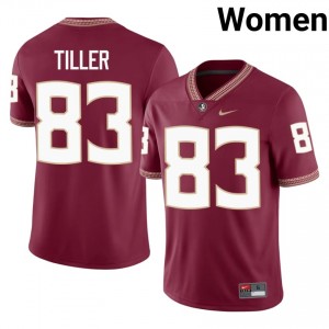 #83 Xavier Tiller FSU Seminoles Garnet Jersey | Officially Licensed Embroidery Women University Football Gear 51332250