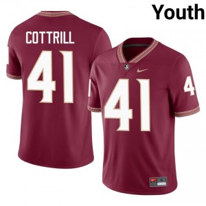 Garnet AJ Cottrill #41 FSU Seminoles Jersey | Youth College Football Pro-Grade Embroidery 98881794