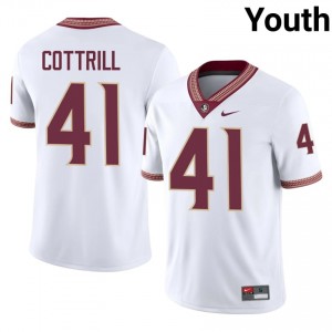 AJ Cottrill #41 Seminoles Jersey | Genuine White NCAA Football Youth Stitched 44572377