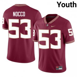 Garnet Alex Nocco #53 Seminoles Jersey | Youth NCAA Football Essential Embroidery 86697599