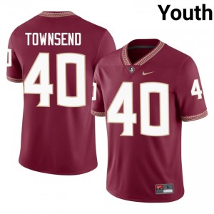 #40 Darin Townsend FSU Garnet Jersey | Pro Cut Embroidery Youth NCAA Football Gear 52540758