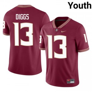 FSU Noles Deamontae Diggs #13 Garnet Jersey | Durable Embroidery University Football Youth Apparel 82104218