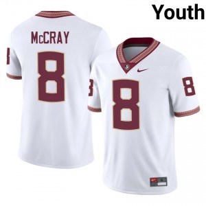 #8 Deante McCray FSU White Jersey | Officially Licensed Stitched Youth University Football Gear 75577889
