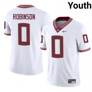 White Duce Robinson #0 Seminoles Jersey | Youth Player Football Classic Stitched 66267053